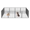 32in Outdoor Fence Heavy Duty Dog Pens 16 Panels Temporary Pet Playpen with Doors