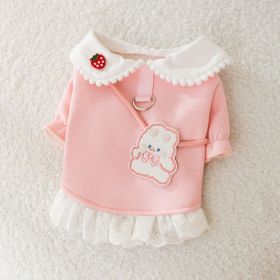 Dog Carrot Rabbit Lapel Sweater Thin Clothes (Option: Pink Rabbit-XS)