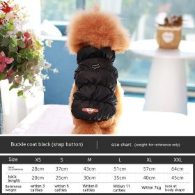 Dog Clothes Vest Warm Cotton With Buckle (Option: Black-XL)