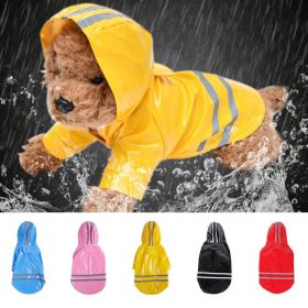 S-XL Pets Dog Raincoat Reflective Strip Dog RainCoat Waterproof Jackets Outdoor Breathable Clothes For Puppies (Color: Yellow, size: S)