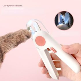 Dogs Nail Clipper Trimmer with LED light Grooming Tools for Pets; Nail clippers (No: no battery inside, Color: Pink)