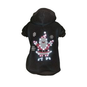 Pet Life LED Lighting Juggling Santa Hooded Sweater Pet Costume (size: Medium - (FBP3BKMD))