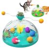 Interactive Cat Toy Ball Pets Cats Puzzle Spinning Track with Plush Balls Feather Teaser Kitten Toys Game Catnip Ball Toy