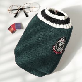 Knitted Vest V-neck Pet Clothes (Option: 278 Badge Sweater Dark Green-5XL)