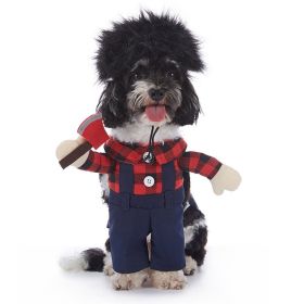 Pet Supplies Wansheng Dog Clothes (Option: PF95 Plaid Thug-M)