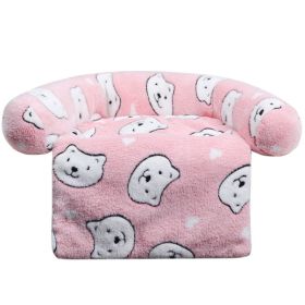 Pet Supplies Plush Kennel Sofa Blanket (Option: Pink Bear-110x130cm1720G)